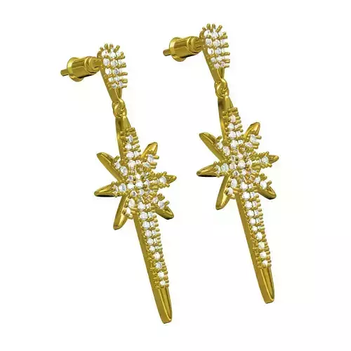 Unique Star Sparkle Diamond Earring