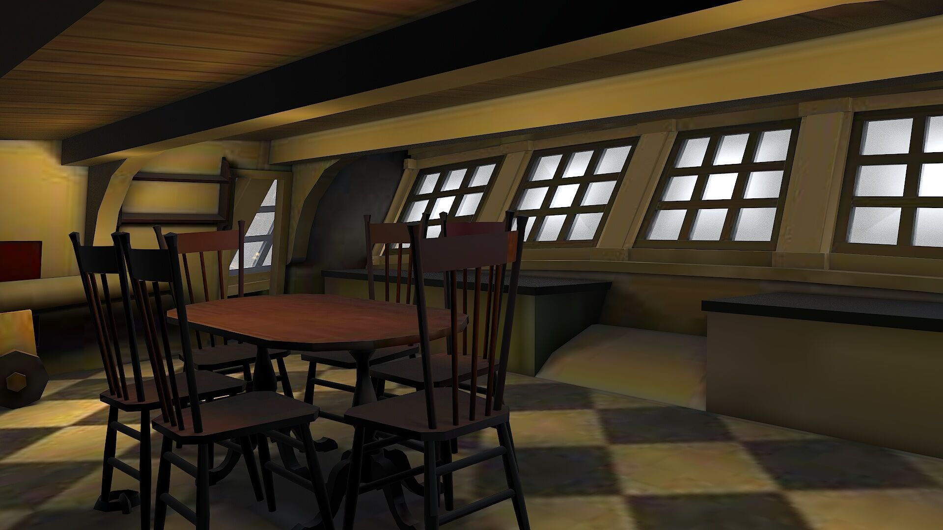 38 Gun Frigate Laurore Furnished Interior 1765 Low-poly 3D model_19