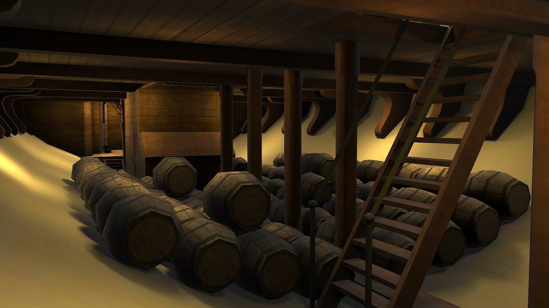 38 Gun Frigate Laurore Furnished Interior 1765 Low-poly 3D model_25