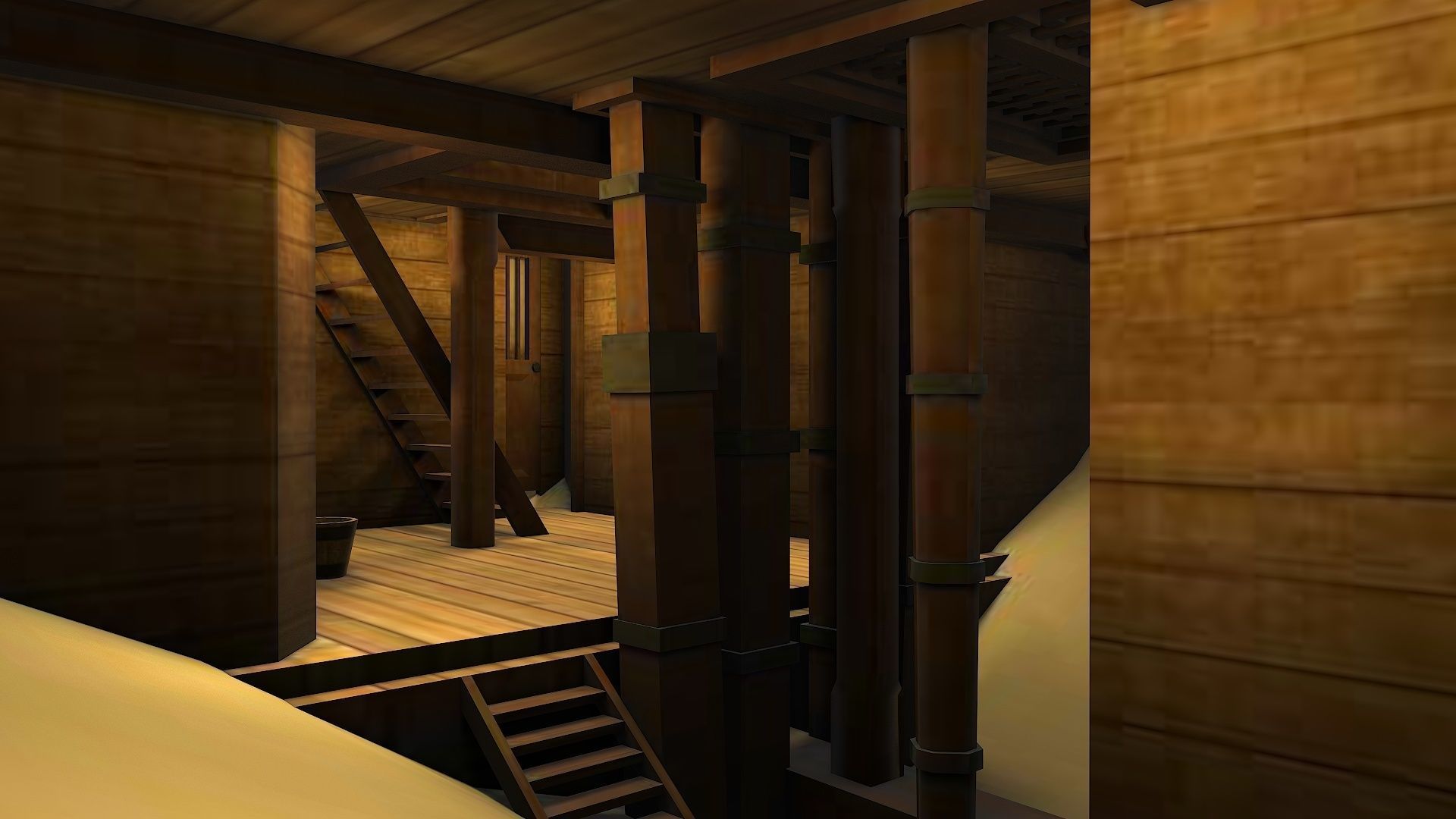 38 Gun Frigate Laurore Furnished Interior 1765 Low-poly 3D model_26