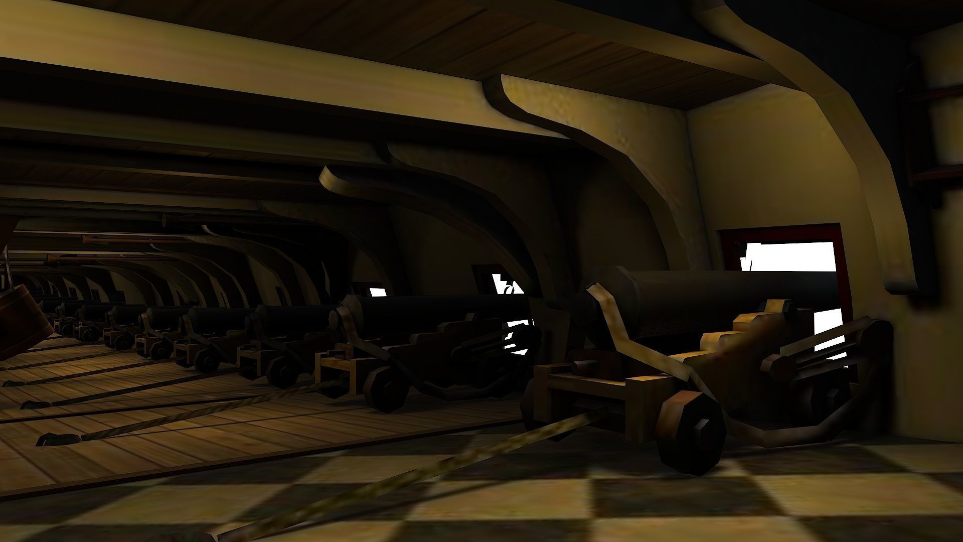 38 Gun Frigate Laurore Furnished Interior 1765 Low-poly 3D model_14