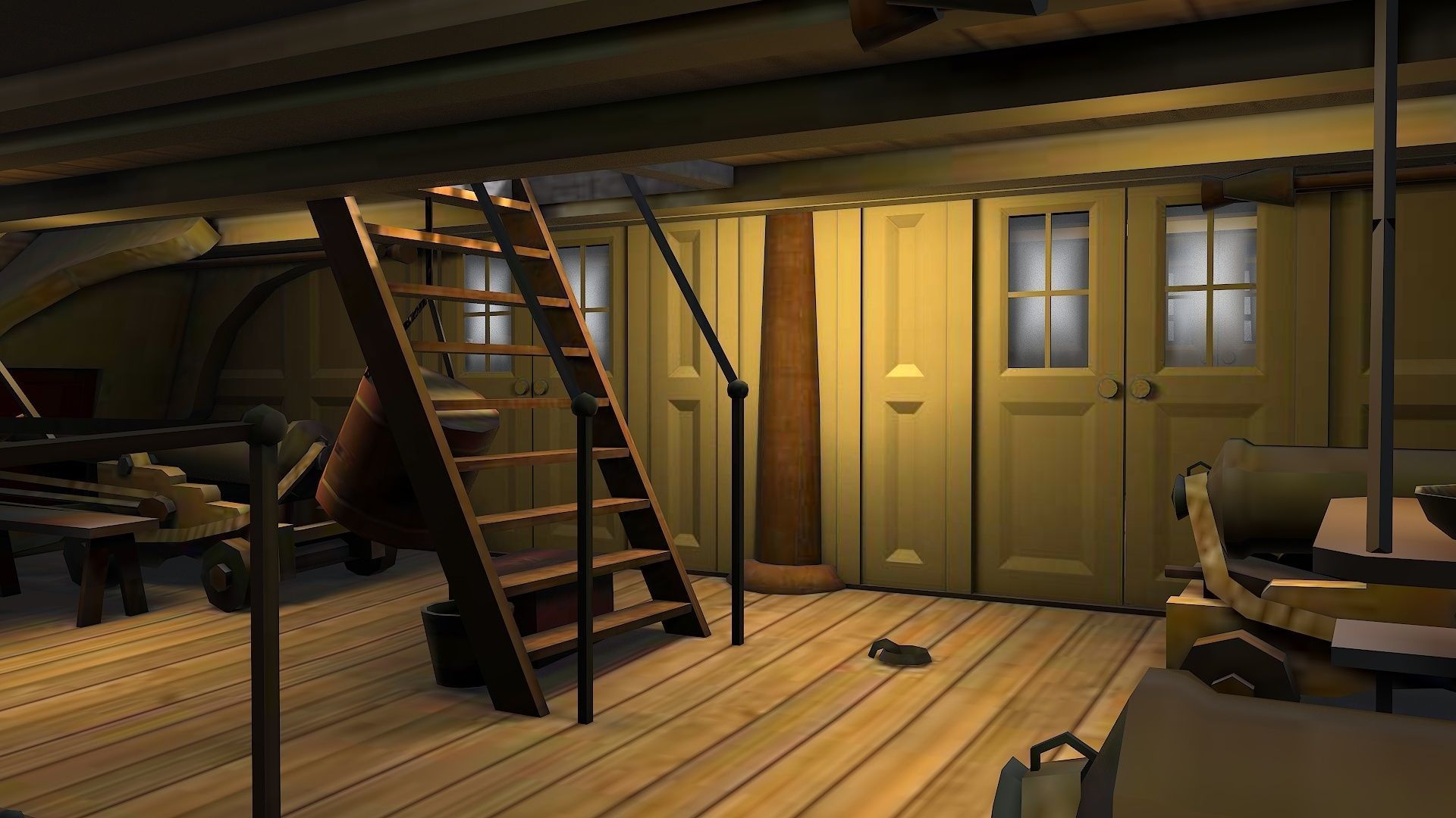 38 Gun Frigate Laurore Furnished Interior 1765 Low-poly 3D model_18