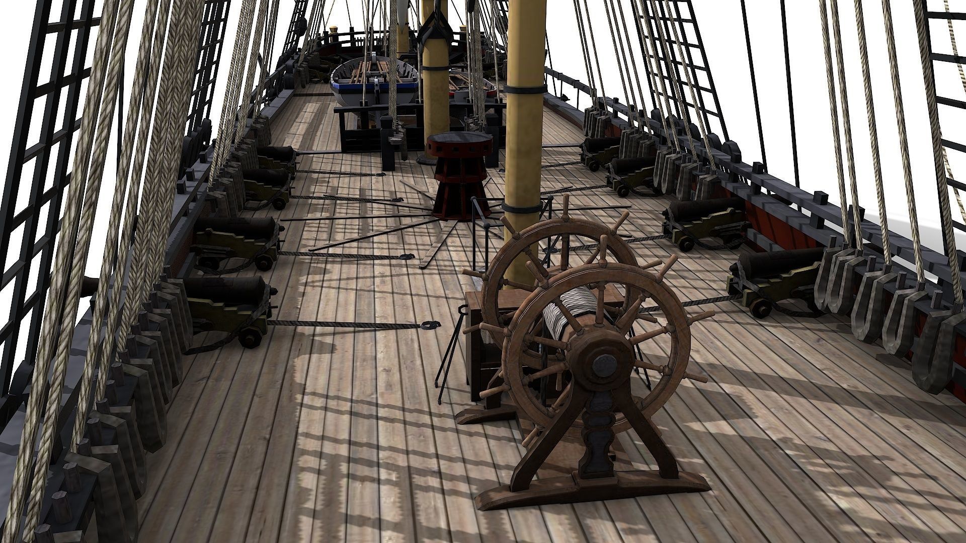 38 Gun Frigate Laurore Furnished Interior 1765 Low-poly 3D model_12