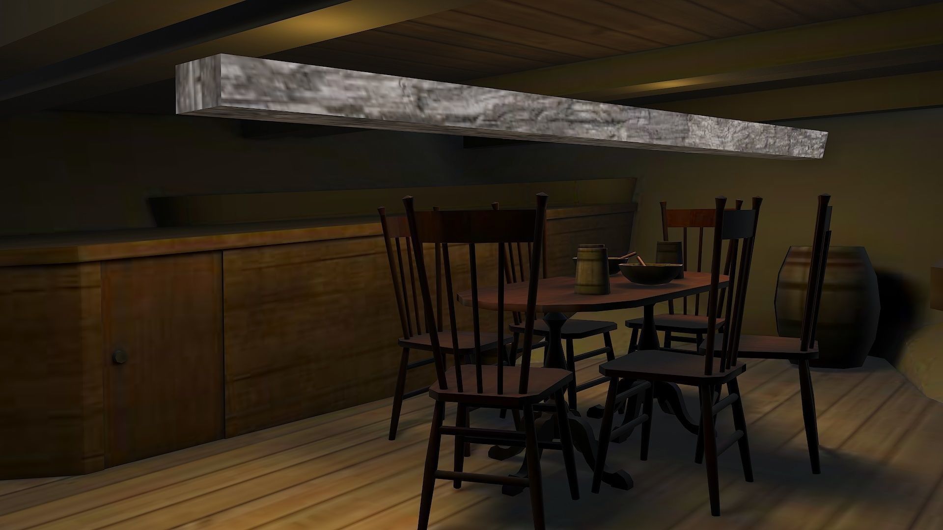 38 Gun Frigate Laurore Furnished Interior 1765 Low-poly 3D model_20