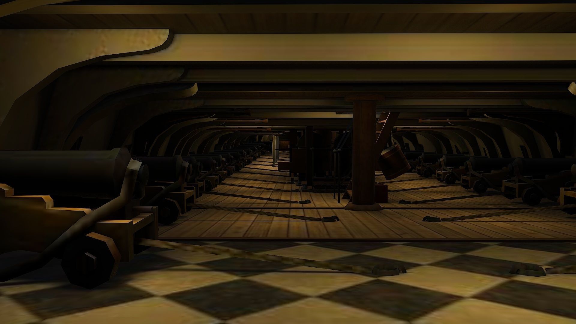 38 Gun Frigate Laurore Furnished Interior 1765 Low-poly 3D model_13