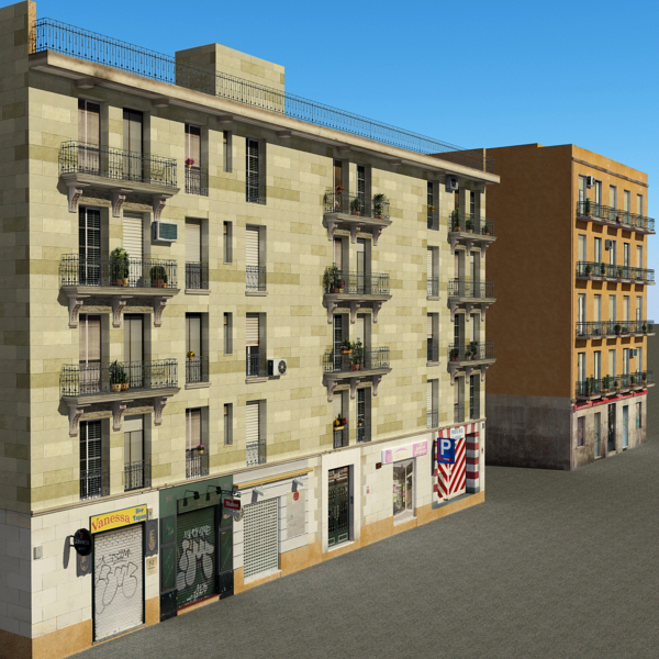 Building Collection 97-100 Low-poly 3D model_2