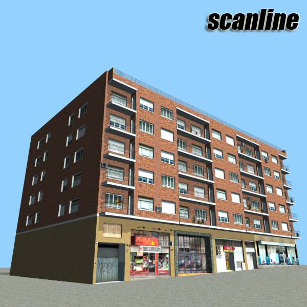 Building Collection 97-100 Low-poly 3D model_14