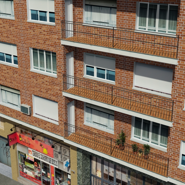 Building Collection 97-100 Low-poly 3D model_12