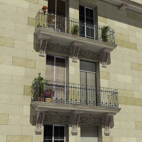 Building Collection 97-100 Low-poly 3D model_46