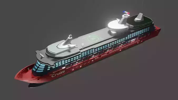 Cruiser  Ship 3d Model 3D model
