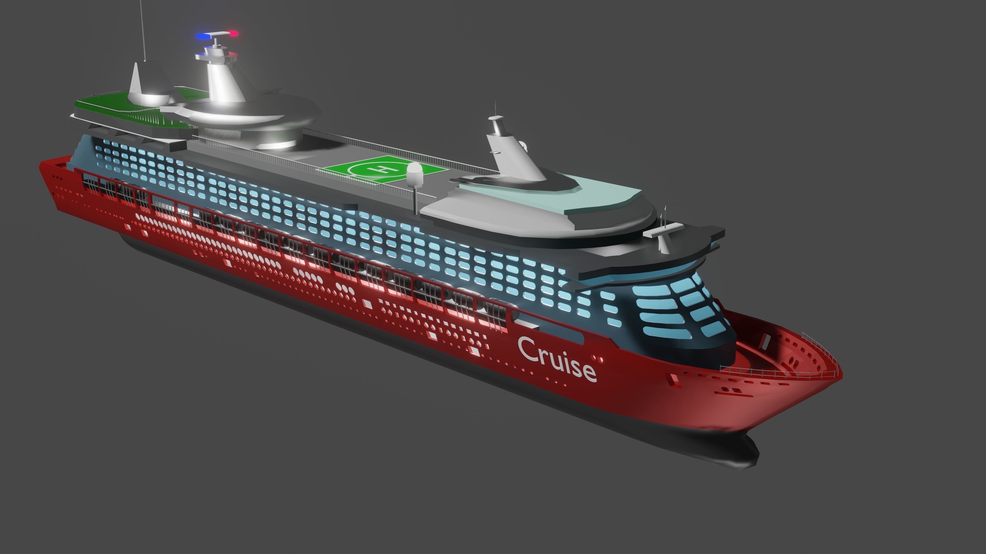 Cruiser  Ship 3d Model 3D model 3D model_4