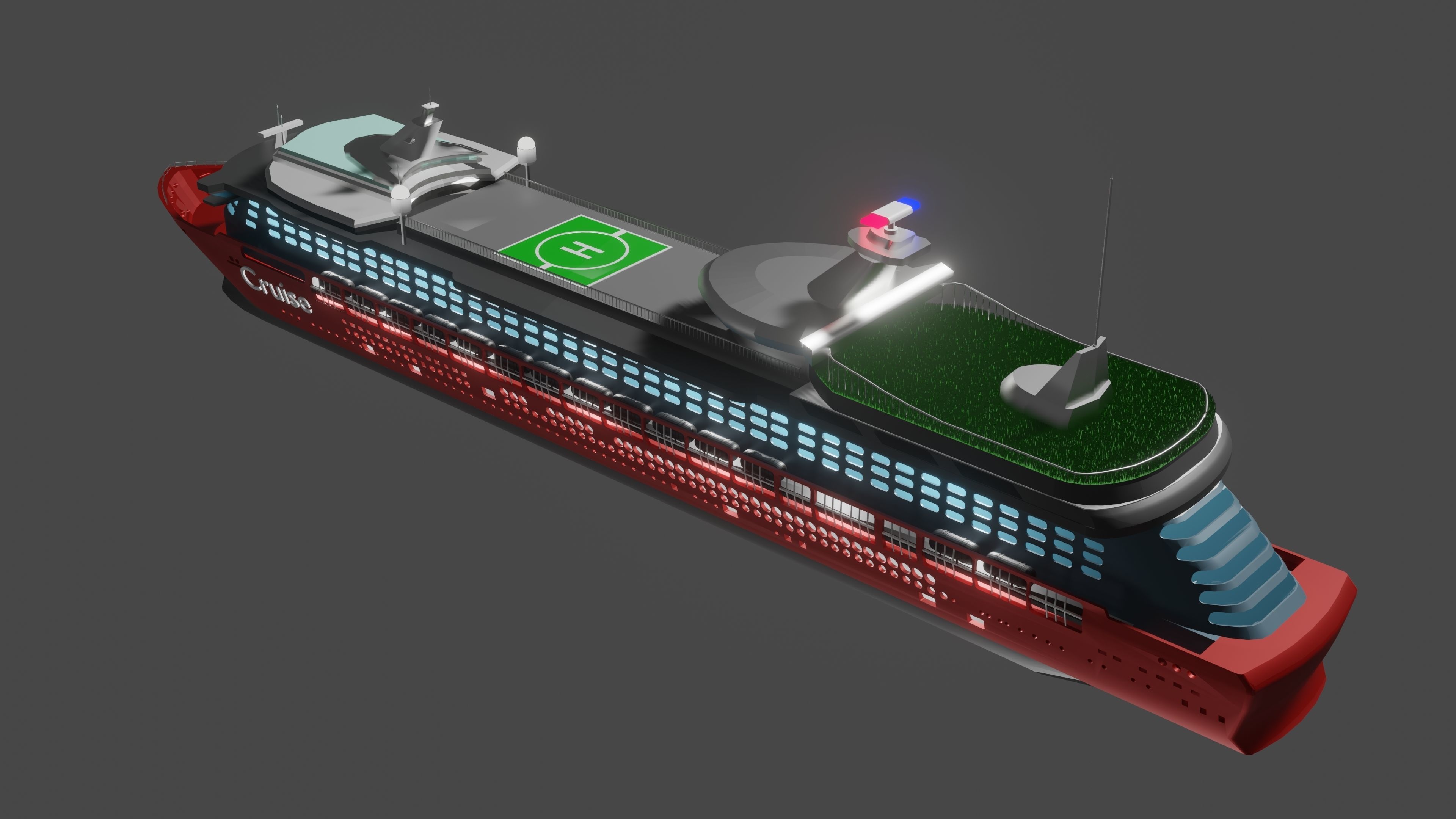 Cruiser  Ship 3d Model 3D model 3D model_2