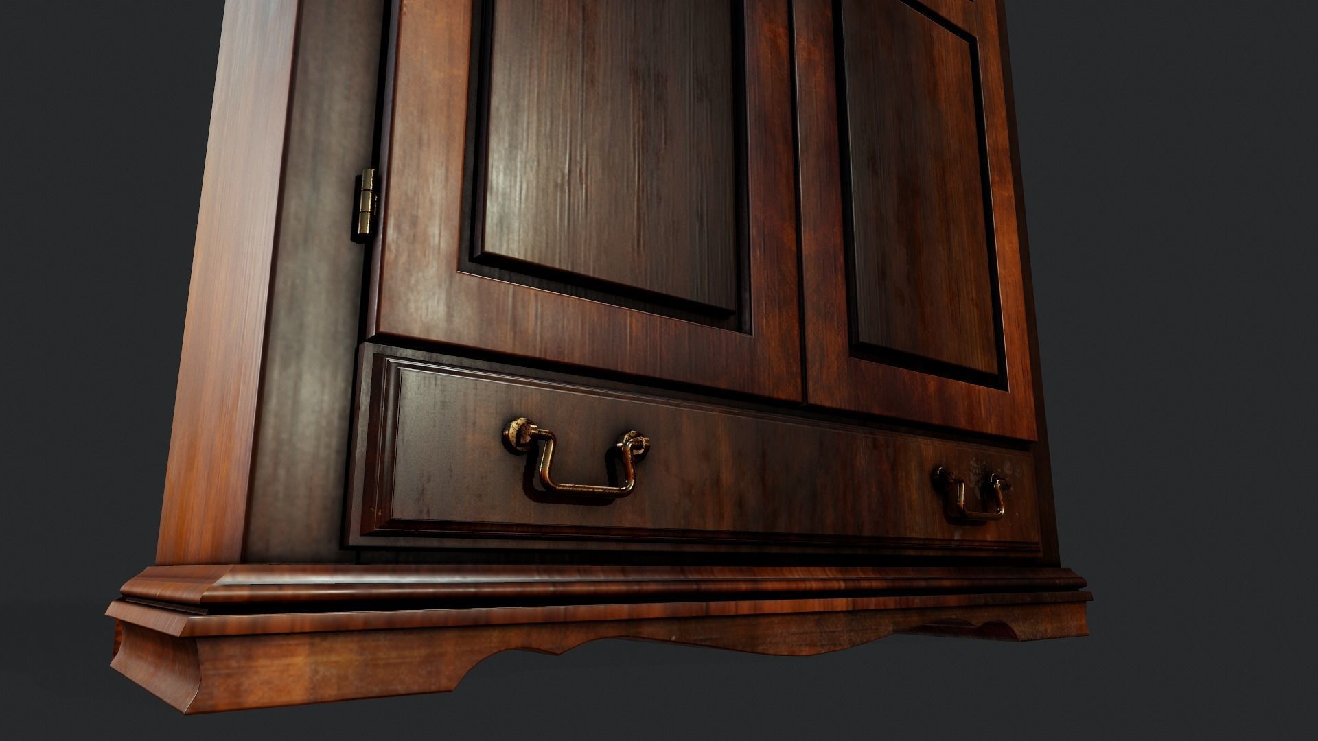 Vintage Wardrobe - Tutorial Included Low-poly 3D model_10