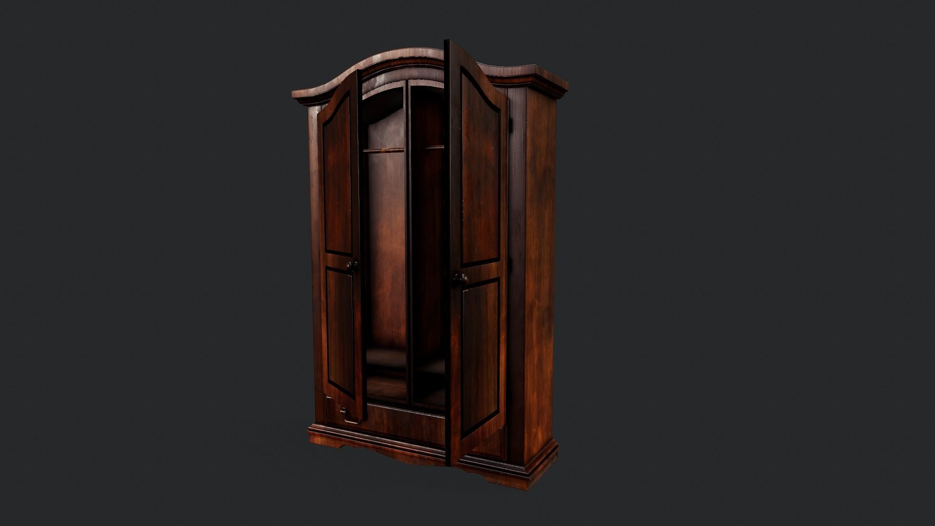 Vintage Wardrobe - Tutorial Included Low-poly 3D model_16