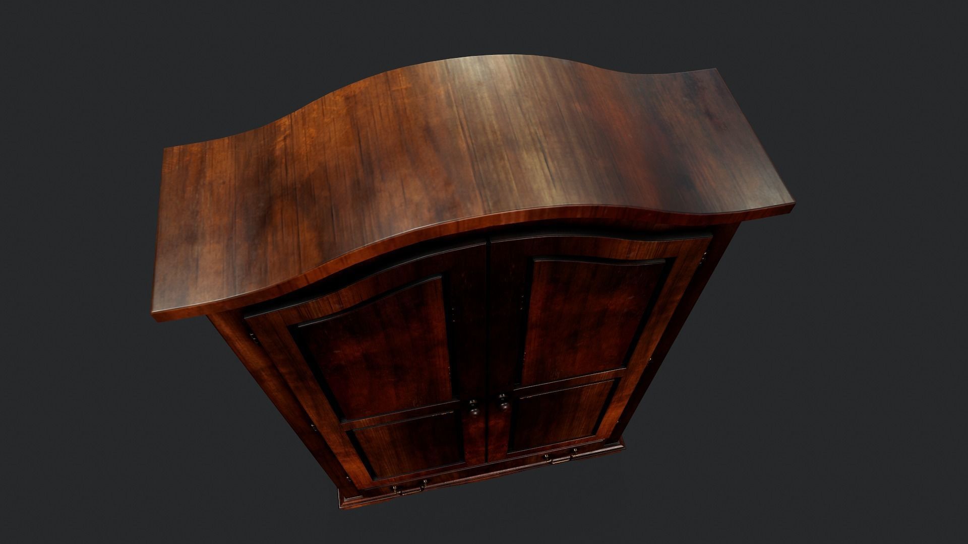 Vintage Wardrobe - Tutorial Included Low-poly 3D model_6