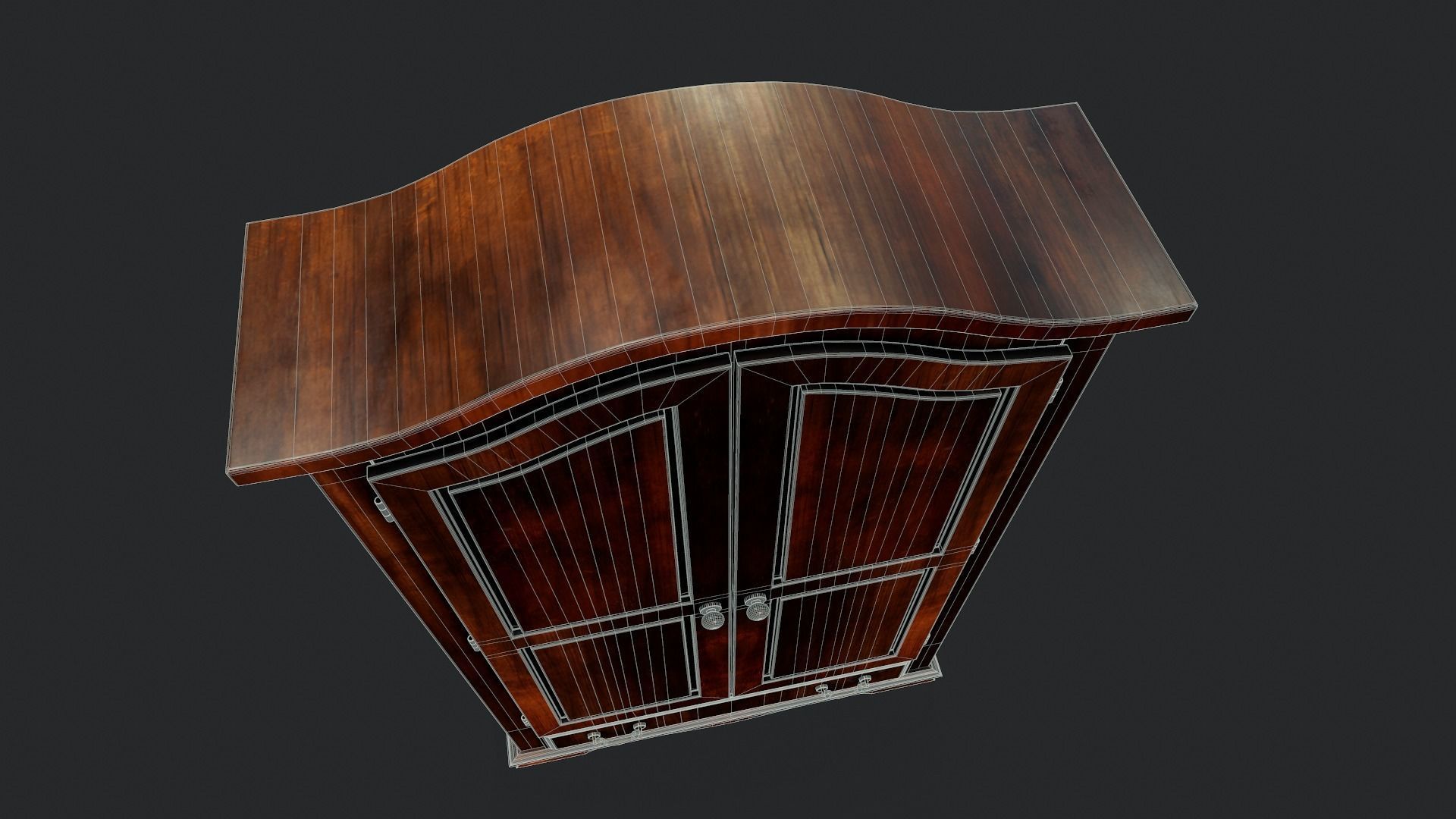 Vintage Wardrobe - Tutorial Included Low-poly 3D model_7