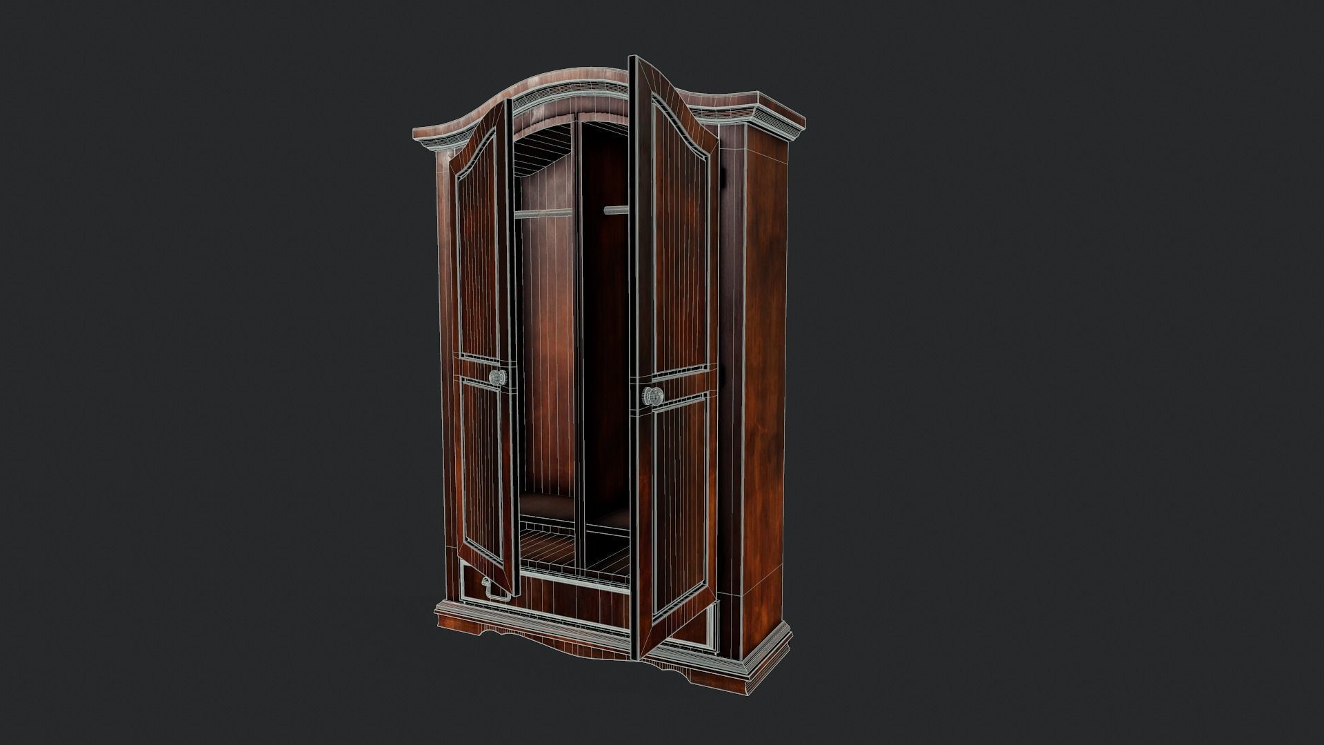 Vintage Wardrobe - Tutorial Included Low-poly 3D model_17