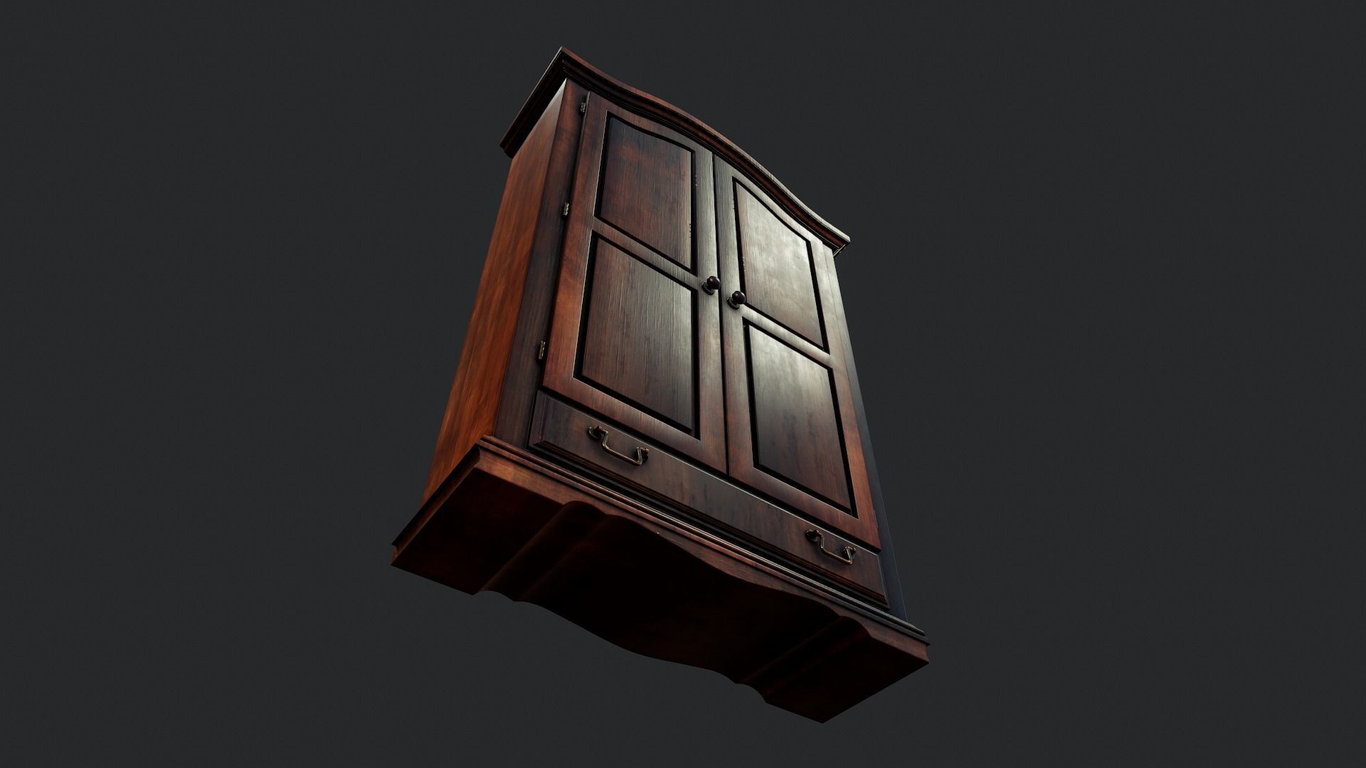 Vintage Wardrobe - Tutorial Included Low-poly 3D model_8
