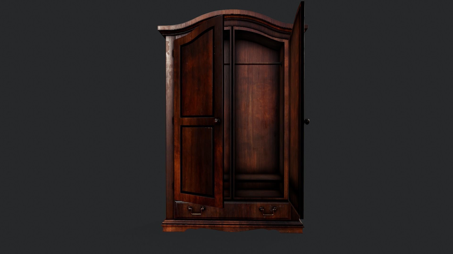 Vintage Wardrobe - Tutorial Included Low-poly 3D model_12