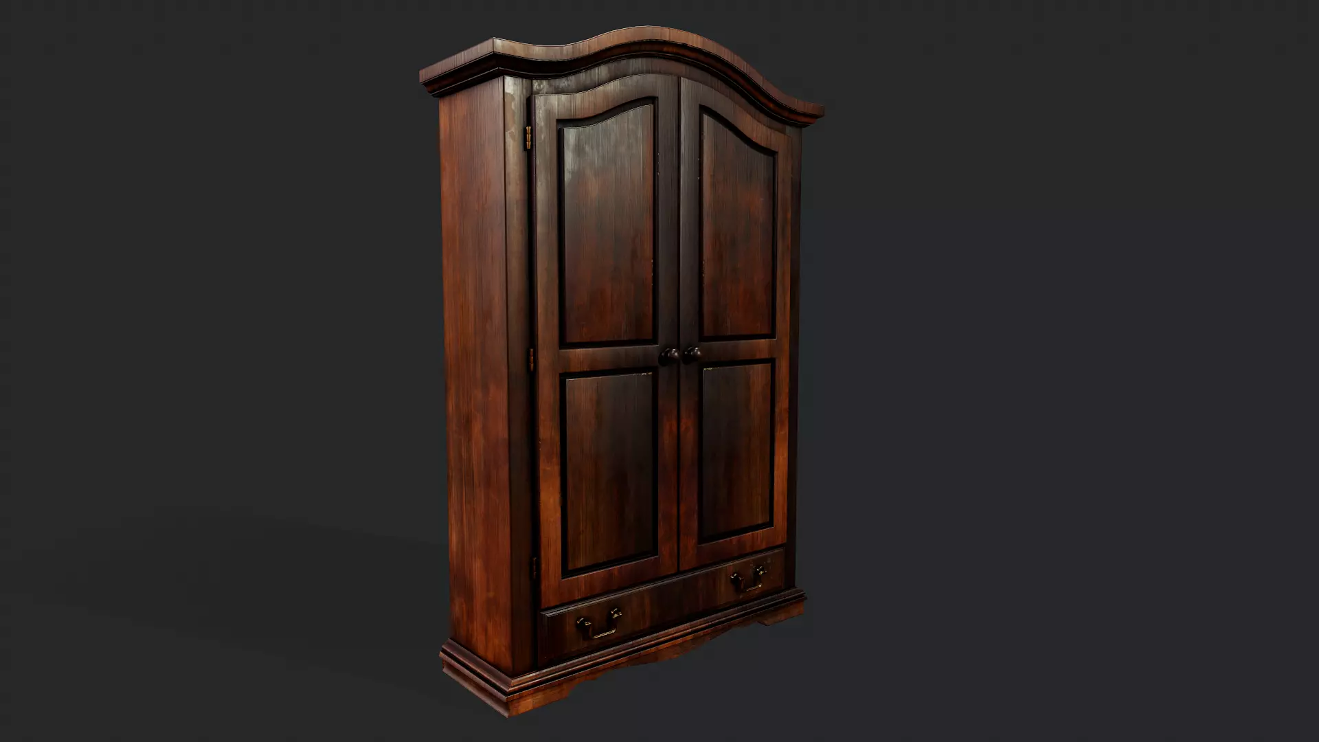 Vintage Wardrobe - Tutorial Included Low-poly 3D model_0