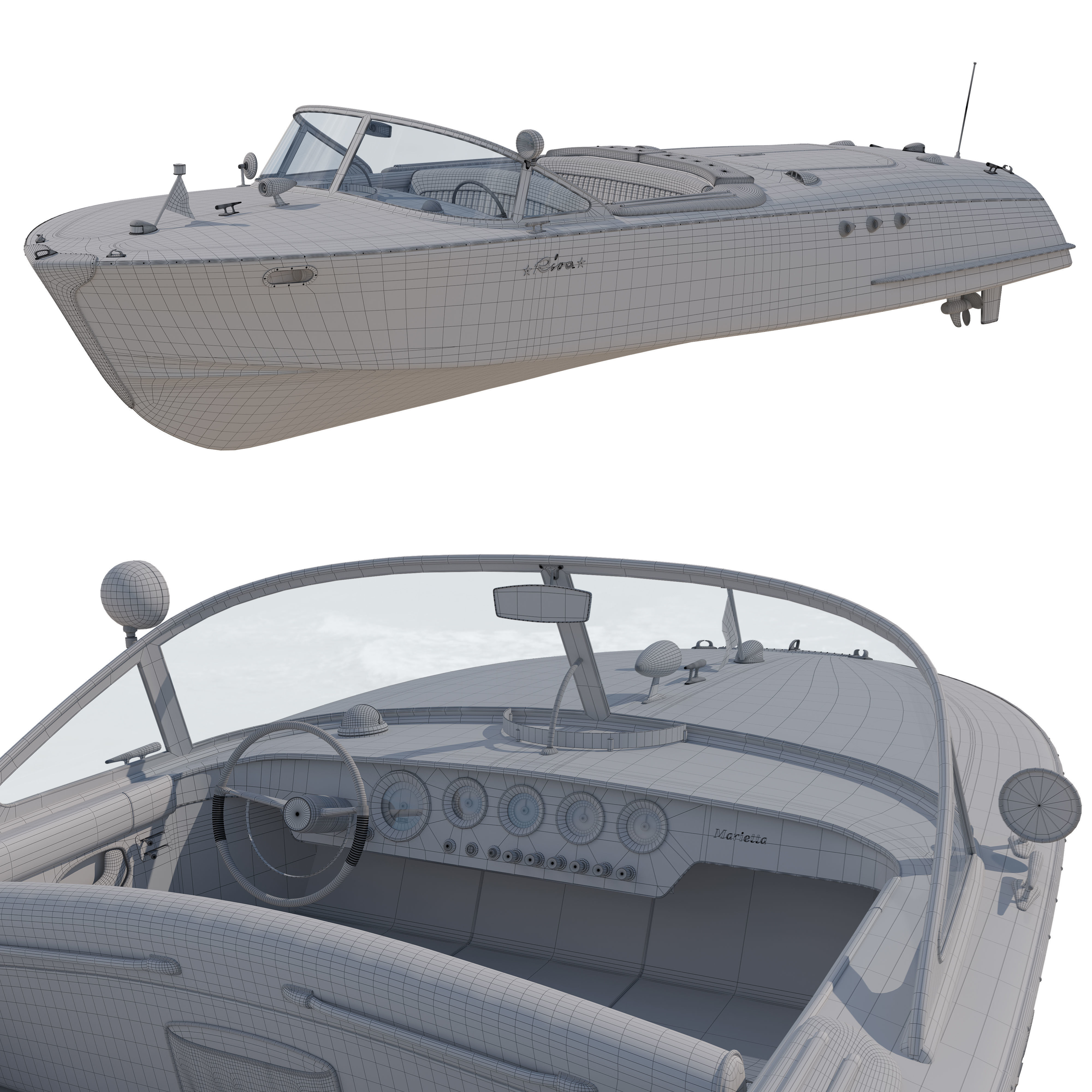 Boat Riva Ariston Marietta  3D model_4