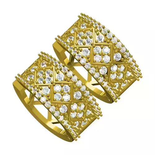 Art Deco Style Diamond Hoop Earring