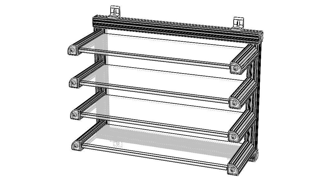 Aluminum Adjustable Shelf - Wall Mounted 3D model_3