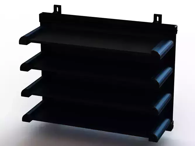 Aluminum Adjustable Shelf - Wall Mounted 3D model Aluminum Adjustable Shelf - Wall Mounted 3D model