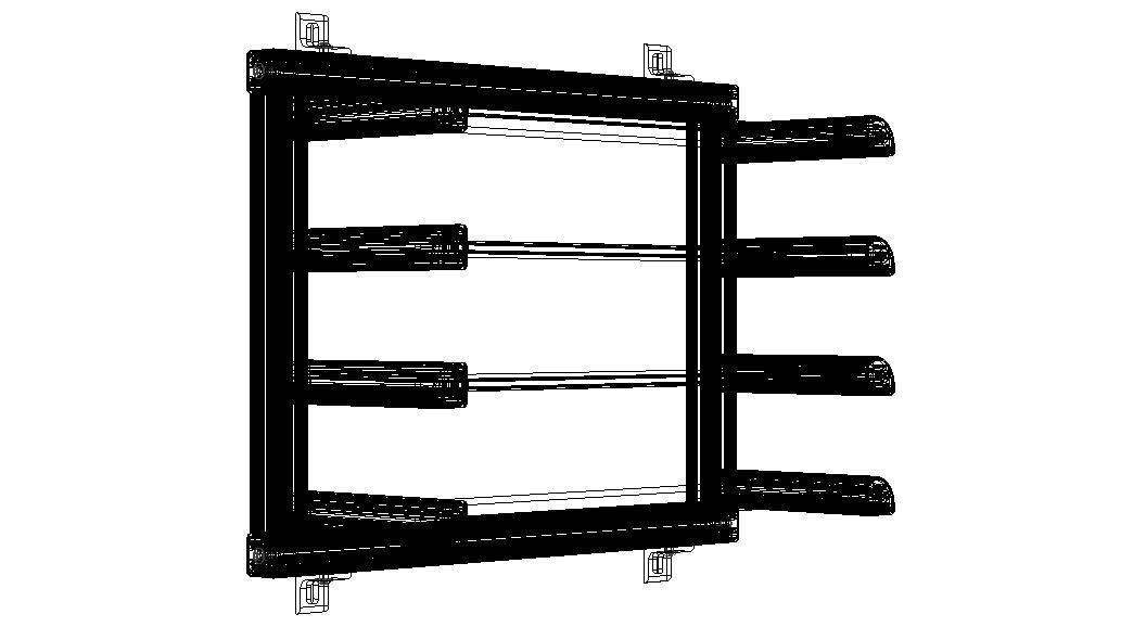 Aluminum Adjustable Shelf - Wall Mounted 3D model_12