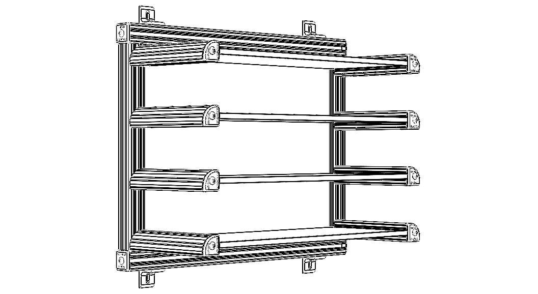 Aluminum Adjustable Shelf - Wall Mounted 3D model_10