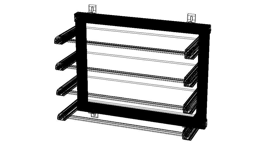 Aluminum Adjustable Shelf - Wall Mounted 3D model_4