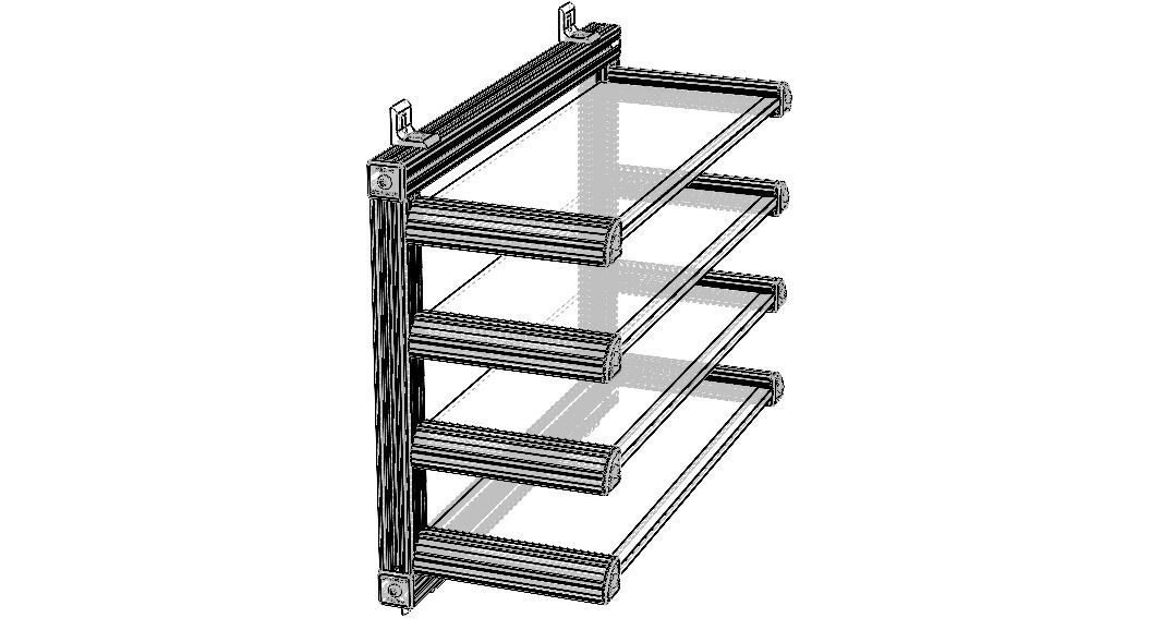 Aluminum Adjustable Shelf - Wall Mounted 3D model_39