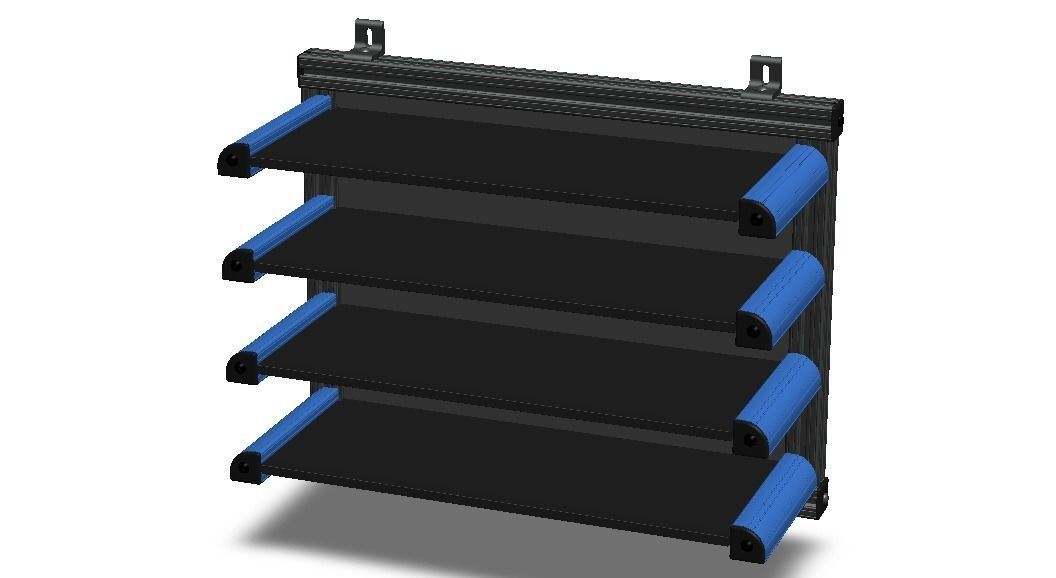 Aluminum Adjustable Shelf - Wall Mounted 3D model_5