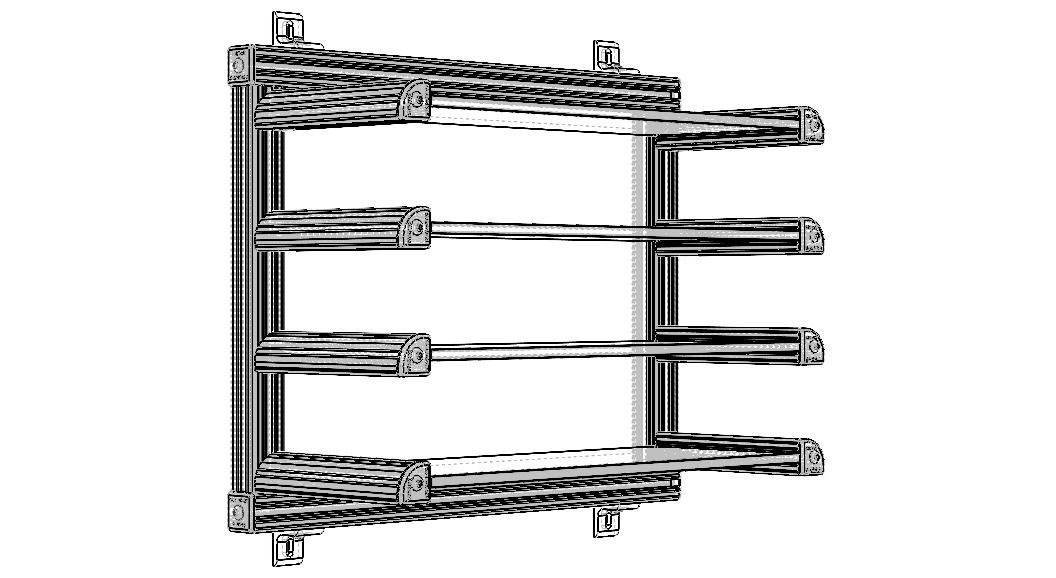 Aluminum Adjustable Shelf - Wall Mounted 3D model_11