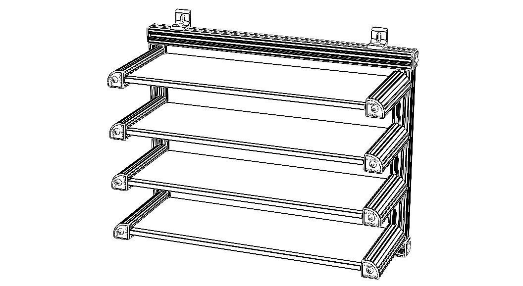 Aluminum Adjustable Shelf - Wall Mounted 3D model_2