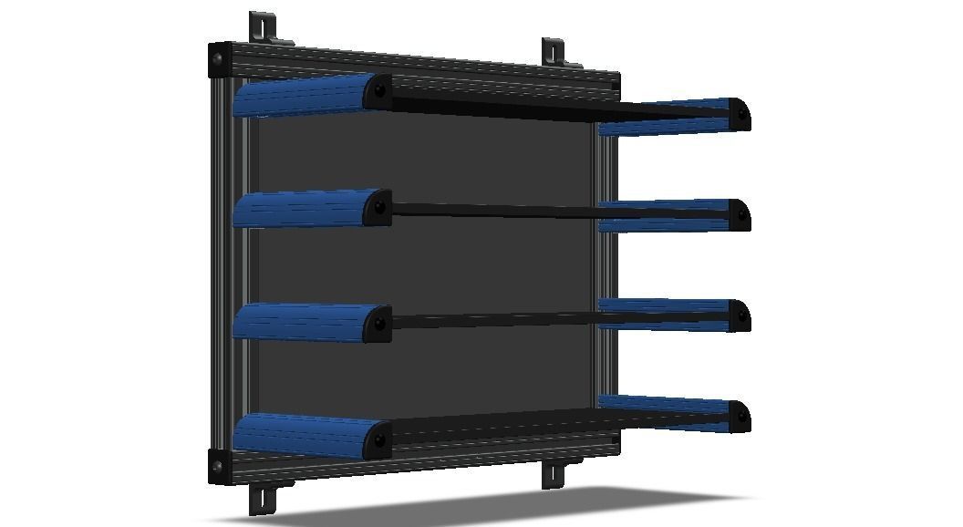 Aluminum Adjustable Shelf - Wall Mounted 3D model_13