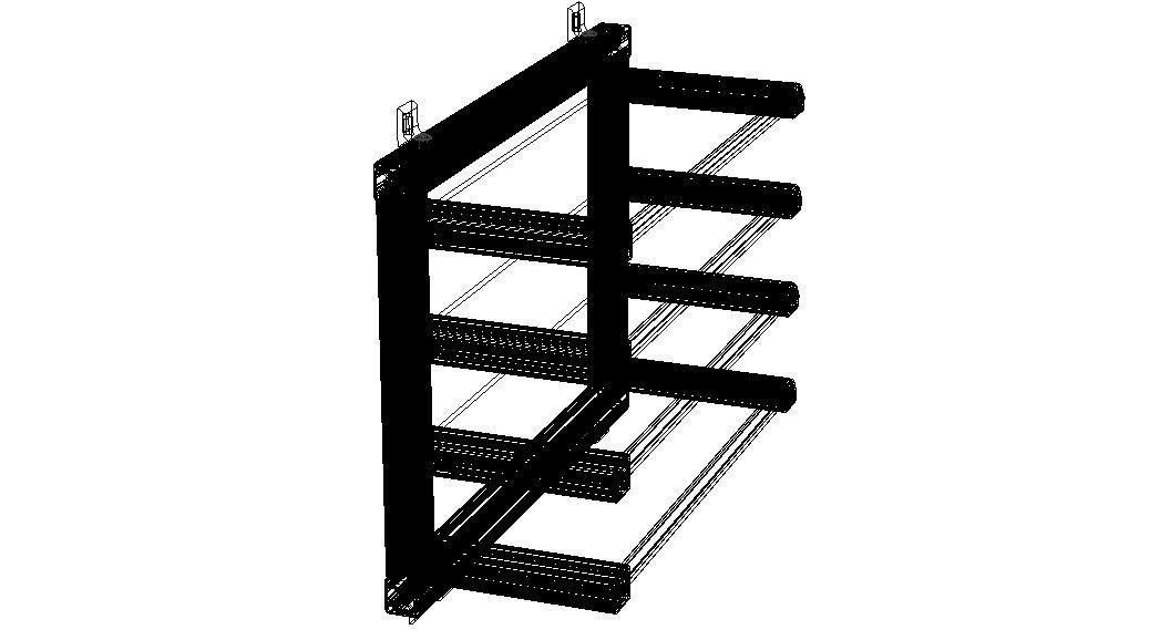 Aluminum Adjustable Shelf - Wall Mounted 3D model_40