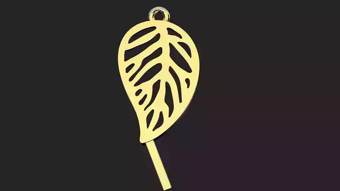 Tree leaf flat pendant 3D print model