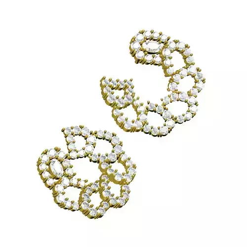 Antique Crystal Round Diamond Stud Earring