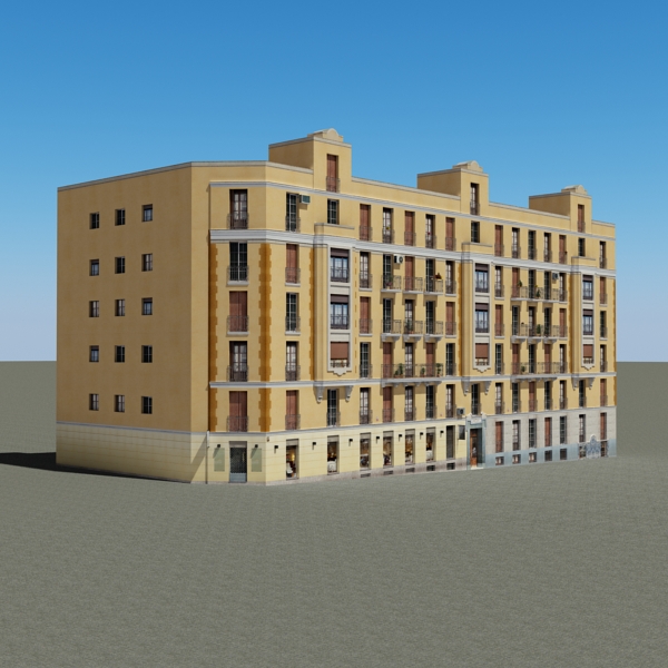 Building Collection 101-104 Low-poly 3D model_37