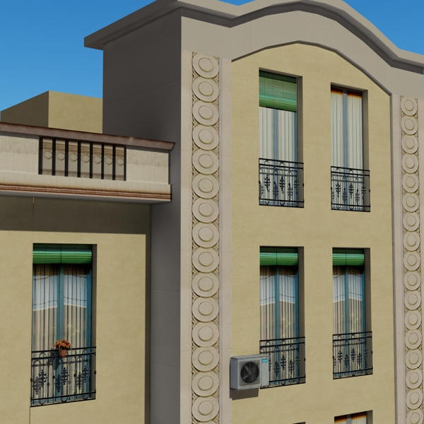 Building Collection 101-104 Low-poly 3D model_11