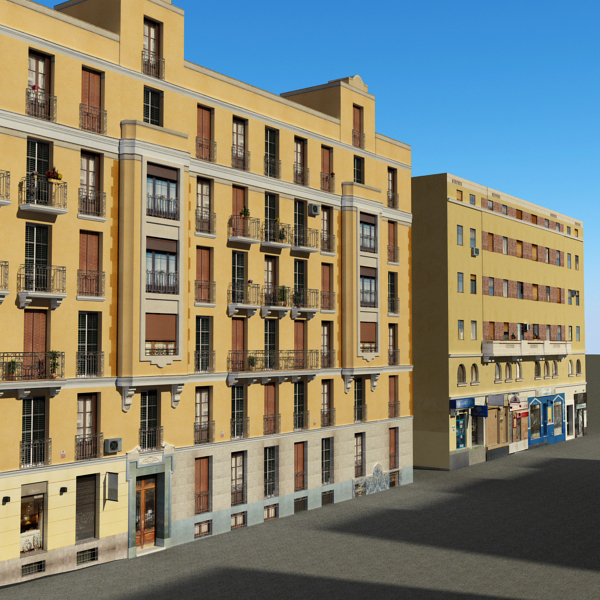 Building Collection 101-104 Low-poly 3D model_3