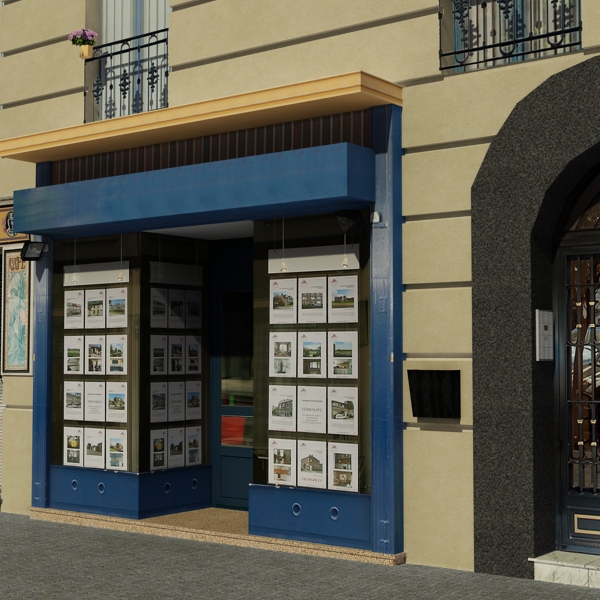 Building Collection 101-104 Low-poly 3D model_9