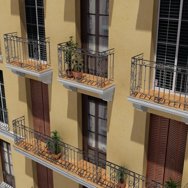 Building Collection 101-104 Low-poly 3D model_43