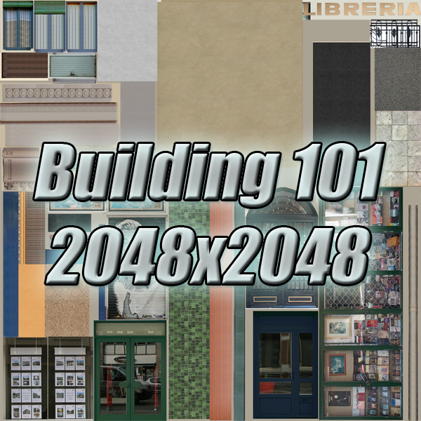 Building Collection 101-104 Low-poly 3D model_16