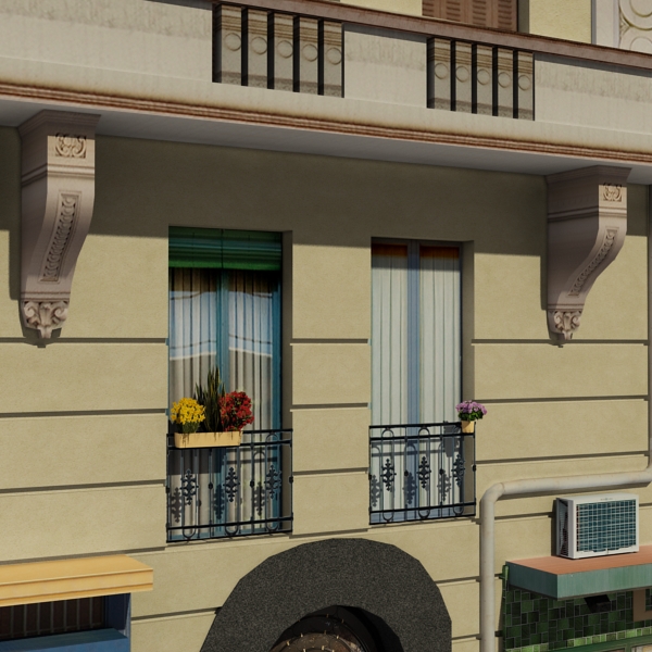 Building Collection 101-104 Low-poly 3D model_10