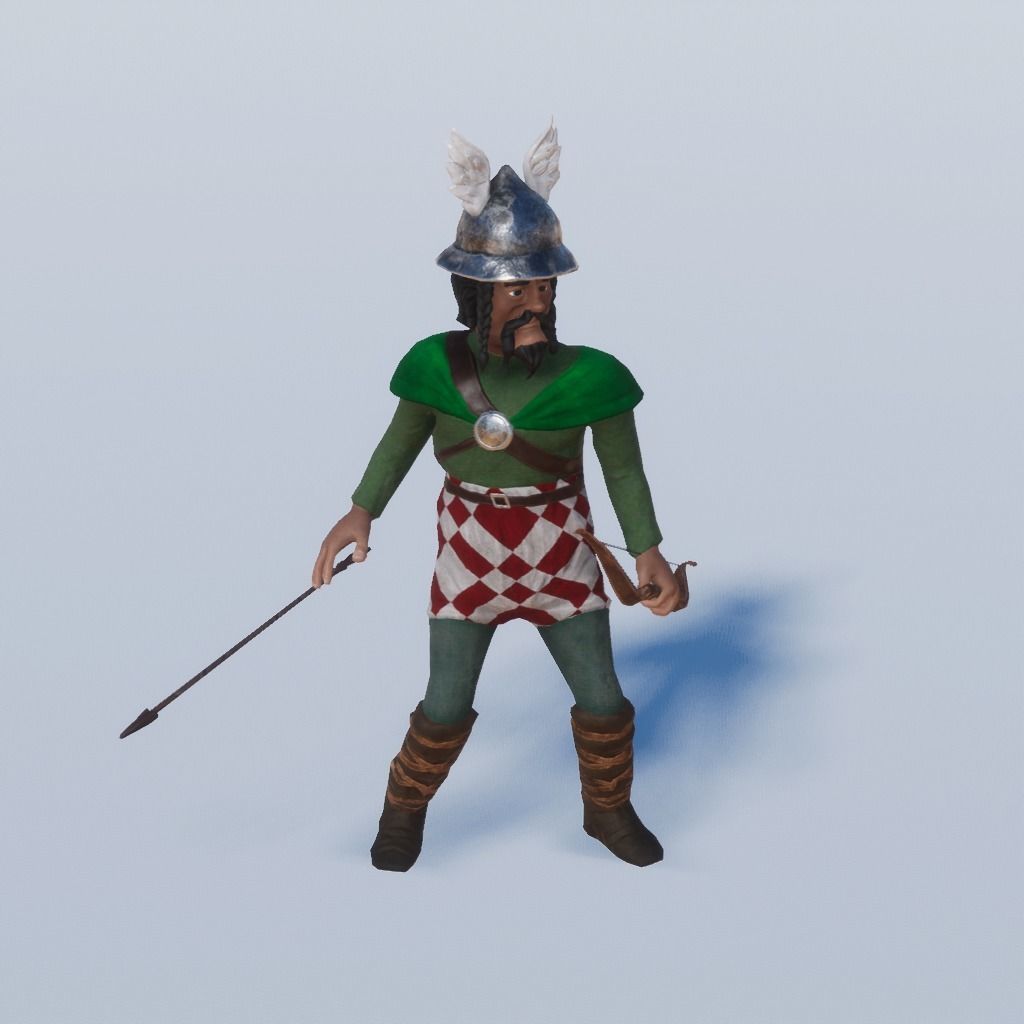 MEDIEVAL STYLIZED CHARACTERS VOL 1 - COMBATTANTS Low-poly 3D model_4