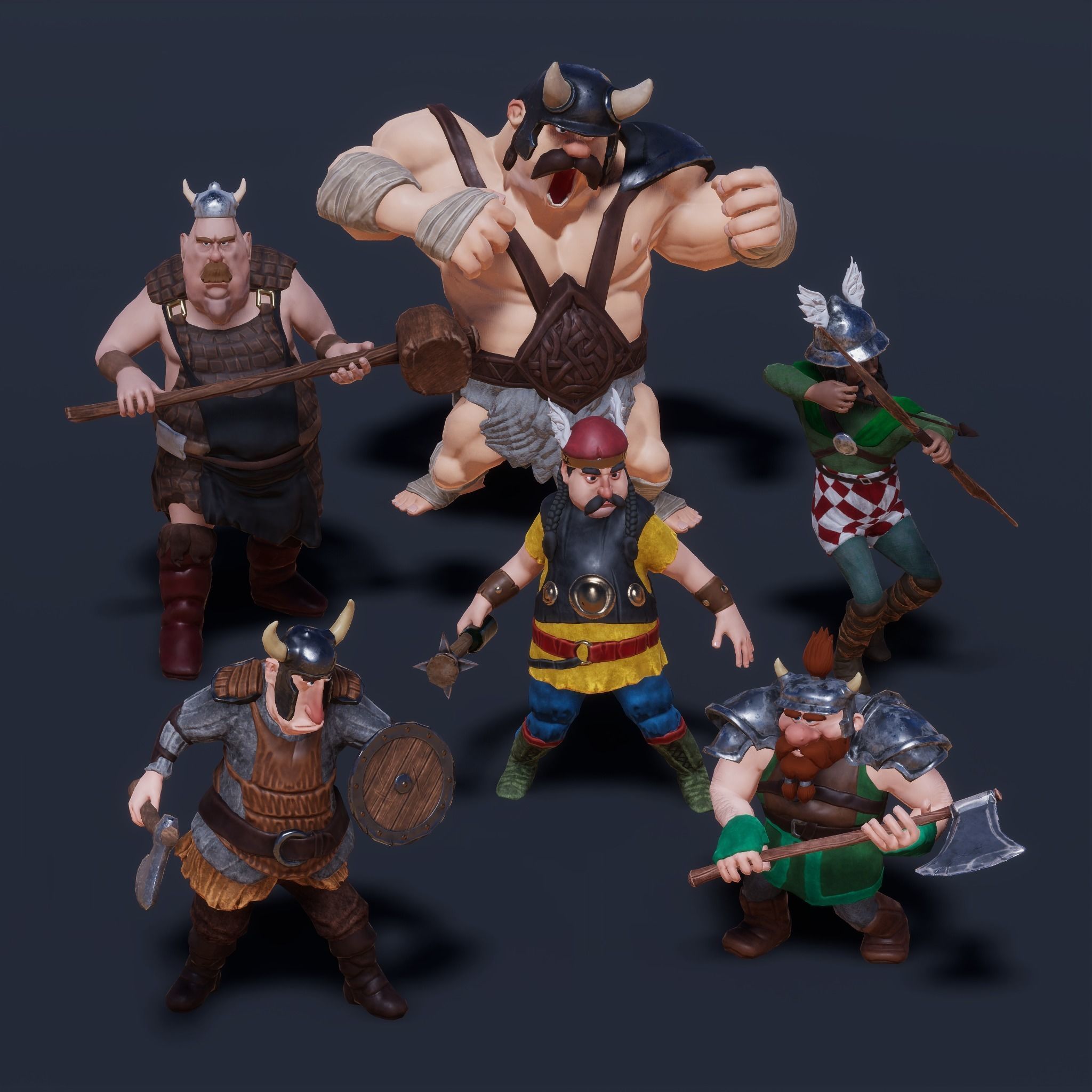 MEDIEVAL STYLIZED CHARACTERS VOL 1 - COMBATTANTS Low-poly 3D model_1