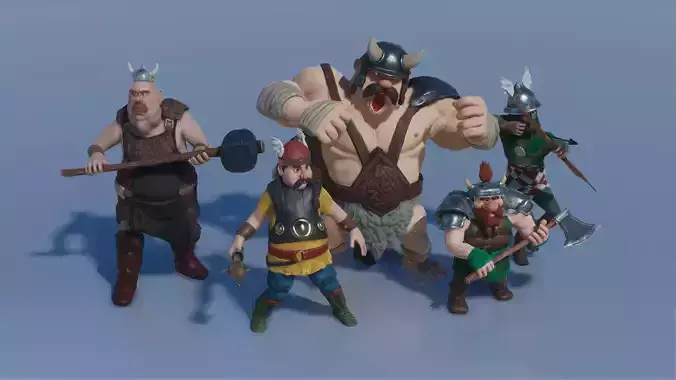 MEDIEVAL STYLIZED CHARACTERS VOL 1 - COMBATTANTS Low-poly 3D model