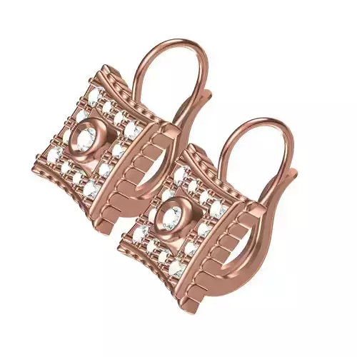 Square Shape Art Deco Earring
